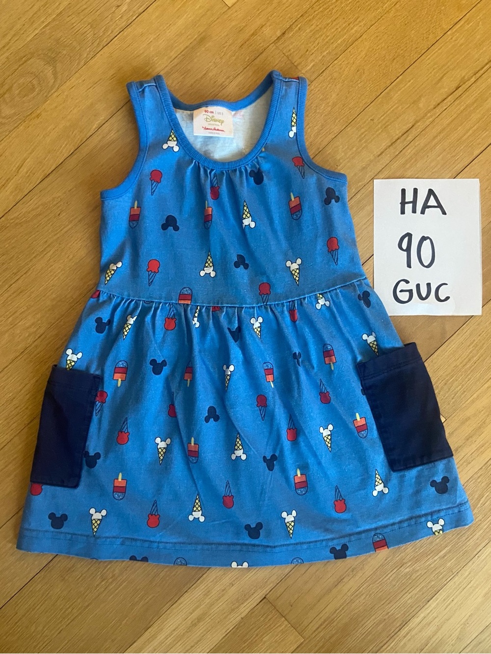Hanna Andersson. Size 3. Disney Blue Sleeveless Dress Character Print